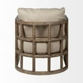 thumbnail image 4 of Mercana Skylar II Tan Fabric Covered Cushioned Demi-Lune Wooden Frame Chair, 4 of 5