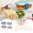 thumbnail image 4 of ZheElen 4-Grids Sungle Layer Multi-colors Rectangular Food Container Fresh-keeping Plastic Storage Case Household Office Green, 4 of 6