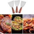thumbnail image 4 of Stainless Steel Flat Spatula with Wooden Handle - Plancha Barbecue Utensil Set, 4 of 4