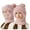 Pink, variant on 3 in 1 Beanie Hat for Women, 3-in-1 Knitted Beanie Hat, Mask Set Hooded Piece Windproof Warm Snow Cap