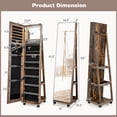 thumbnail image 2 of 64" Jewelry Organizer Lockable Jewelry Cabinet Armoire w/ Mirror & LED Lights For Daily Life, 2 of 10