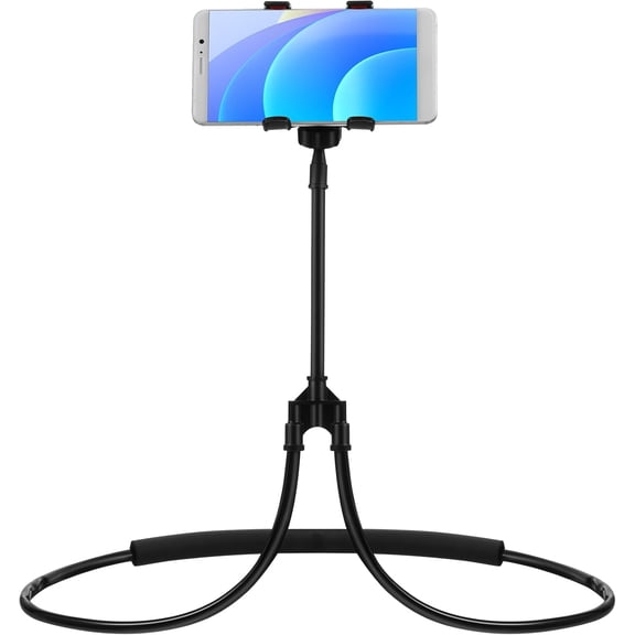 Neck Cell Phone Holder Flexible U-Shape Phone Stand Hands-Free Mobile Bracket Adjustable Angle for Home Travel and Bedroom Use