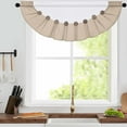 thumbnail image 3 of Alishomtll Linen Valance Farmhouse Boho Button Kitchen Curtains ,Rod Pocket,18"L x 52"W, White Linen, 3 of 10
