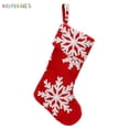 thumbnail image 2 of BadPiggies Plush Fleece Christmas Stockings Large Snowflakes Hanging Sock Gift Candy Organizer for Family Holiday Xmas Party Decor, 2 of 9