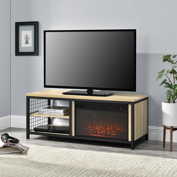 Ameriwood Home Broadview Fireplace TV Stand for TVs up to 55", Golden