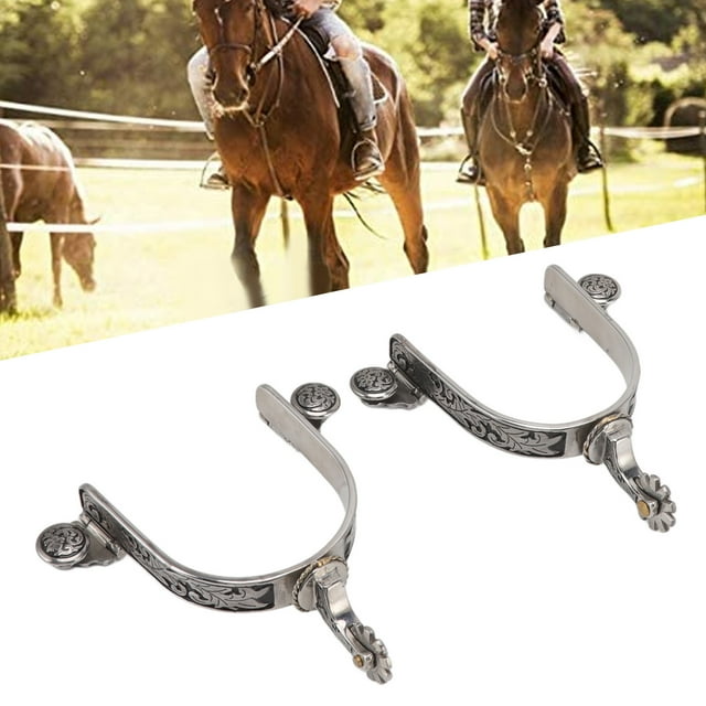 Éperons de Bottes, Équipement d'Équitation Feuille Vintage à Motifs pour l'Extérieur