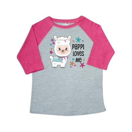 

Inktastic Pappi Loves Me- cute and happy llama Gift Toddler Boy or Toddler Girl T-Shirt