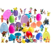 12 Toy Filled Easter Eggs With Figurines - Zootopia, Pokemon, Moana, and More - Prefilled To Save You Time - Durable Toys For Hours of Fun - Find Your Favorite - Assorted Egg Colors and Sizes