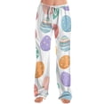thumbnail image 4 of Easter Pajama Pants Women Wide Leg Bunny Egg Print Casual Lounge Pants Elastic Waist Lightweight Lounge Pants Drawstring Stretchy Cute with Pockets Pajama Pants, #467 Dark Purple S, 4 of 6