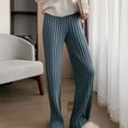 thumbnail image 4 of Pantalones de cintura alta de diseño Simple para mujer, pantalones de pierna ancha de Color sólido para fiesta de senderismo de invierno para Prendas para la parte inferior del cuerpo Azul marino Jumpingount AP015849-04, 4 of 6