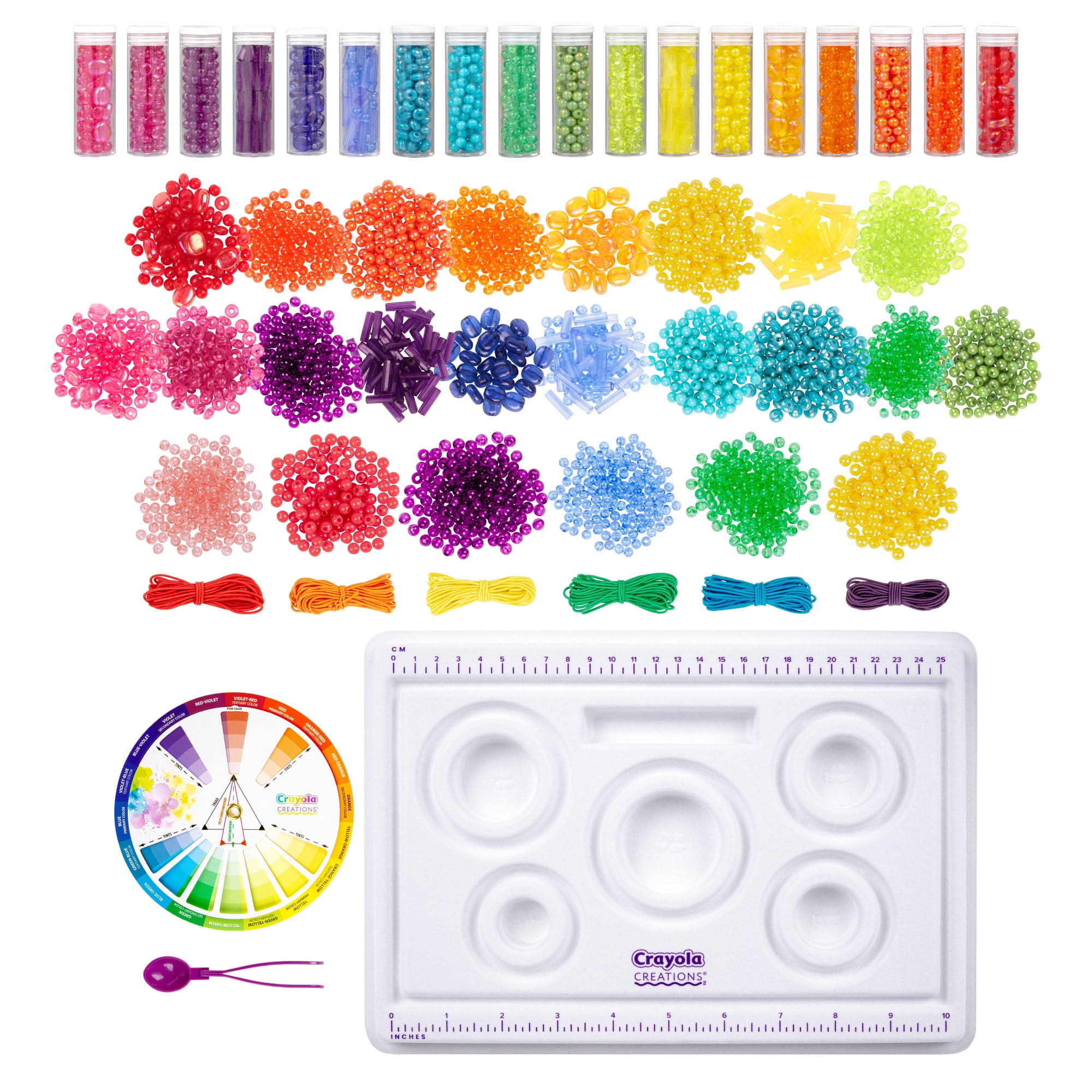 Crayola Creations Color Theory Bead Kit Jewelry Making Tween Activity, 2000+ Plastic Bead Kit