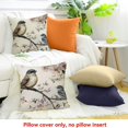 thumbnail image 4 of ZFLMY Cute Bird Throw Pillow Covers,Vibrant Botanical Floral Pillow Covers,Groovy Flowers Leaves Cushion Cases,Kawaii Sparrow Animal Sofa Couch Bed Decor,White Gray 18x18in, 4 of 5