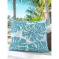 thumbnail image 4 of Outdoor Pillows Waterproof, Teal Blue Monstera Deliciosa Throw Pillows with Inserts Included, Summer Botanical Tropical Indoor Outdoor Decorative Lumbar Pillow for Bed/Couch/Patio 16"x16", 1Pcs, 4 of 8