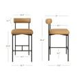 thumbnail image 4 of Nathan James Dahlia Counter Heigh Barstool Chair with Back, Black Mid-Century Metal Legs and Brown Leather Cushions, 4 of 8