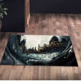 thumbnail image 6 of Black And Gold Marble Rug, Luxury Marble Rugs, Alcohol Ink Rug, Accent Rug, Printed Rug, Thick Rug, Housewarming Gift, Pattern Soft Rug, 2.6'x6.5' - 80x200 cm, 6 of 8
