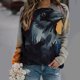 thumbnail image 1 of ICHUANYI Clearance Women's Halloween Printed Long Sleeves Round Neck Casual Pullover Tops(Gray, XL) ICHUANYI WER2023081204971, 1 of 5