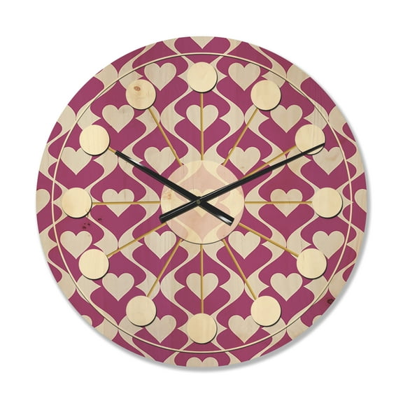 Designart 'Abstract Retro Pattern Design XIX' Mid-Century Modern Wood Wall Clock