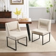 thumbnail image 2 of Zesthouse 18.3" Linen Dining Chairs Set of 2, Extra Thick Upholstered Side Chair with High Back and Metal Legs, Modern Armless Kitchen Chairs for Dining Room, Beige, 2 of 11
