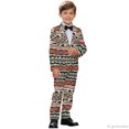 thumbnail image 4 of Whosucclay Non-Stretch Kids Formal Outfit for Party Graduation, Polyester Elastic Waist Single Button Boys Suit, Bison, 4 of 10