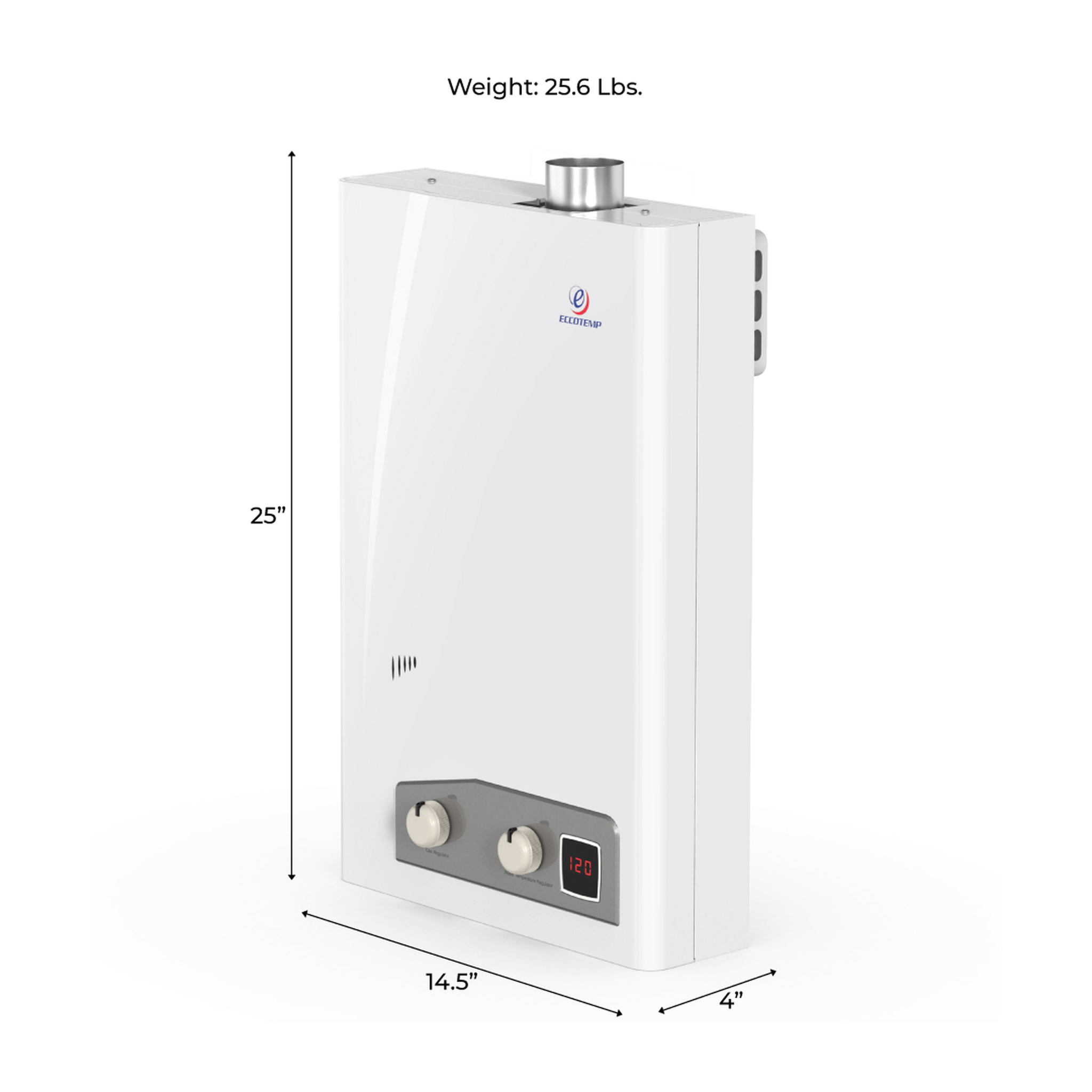 Eccotemp Indoor Home Liquid Propane Powered Tankless Hot Water Heater, White