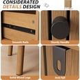 thumbnail image 2 of Bingirl Storage Cabinet 4-Drawer Vertical Chest MDF + Iron Soft Frame with Vertical Lines Wild Oak Color Bedroom Storage Solution, 2 of 7
