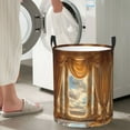 thumbnail image 4 of Laundry Basket, Golden Drapes Pillars Clouds Laundry Hamper Waterproof Laundry Bag Clothes Hamper Laundry Bin with Handles for Bedroom, Living Room, Kids Room, 4 of 6