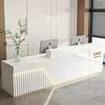 Illuminated Classic Reception Desks Stylish White Checkout Luxury