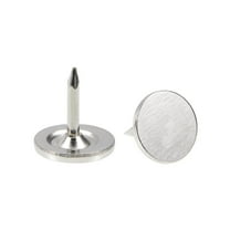 Uxcell 30Pack 9.5mmx10mm Flat Head Decorative Upholstery Tacks Furniture Nails, Silver
