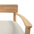 thumbnail image 4 of Christopher Knight Home Outdoor Wood Lounge Chair with Curved Backrest, Beige Cushion, Set of 2, 4 of 13