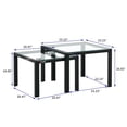 thumbnail image 4 of Nesting Coffee Table Set of 2, Square Modern Stacking Table with Tempered Glass Finish for Living Room,Transparent, 4 of 9