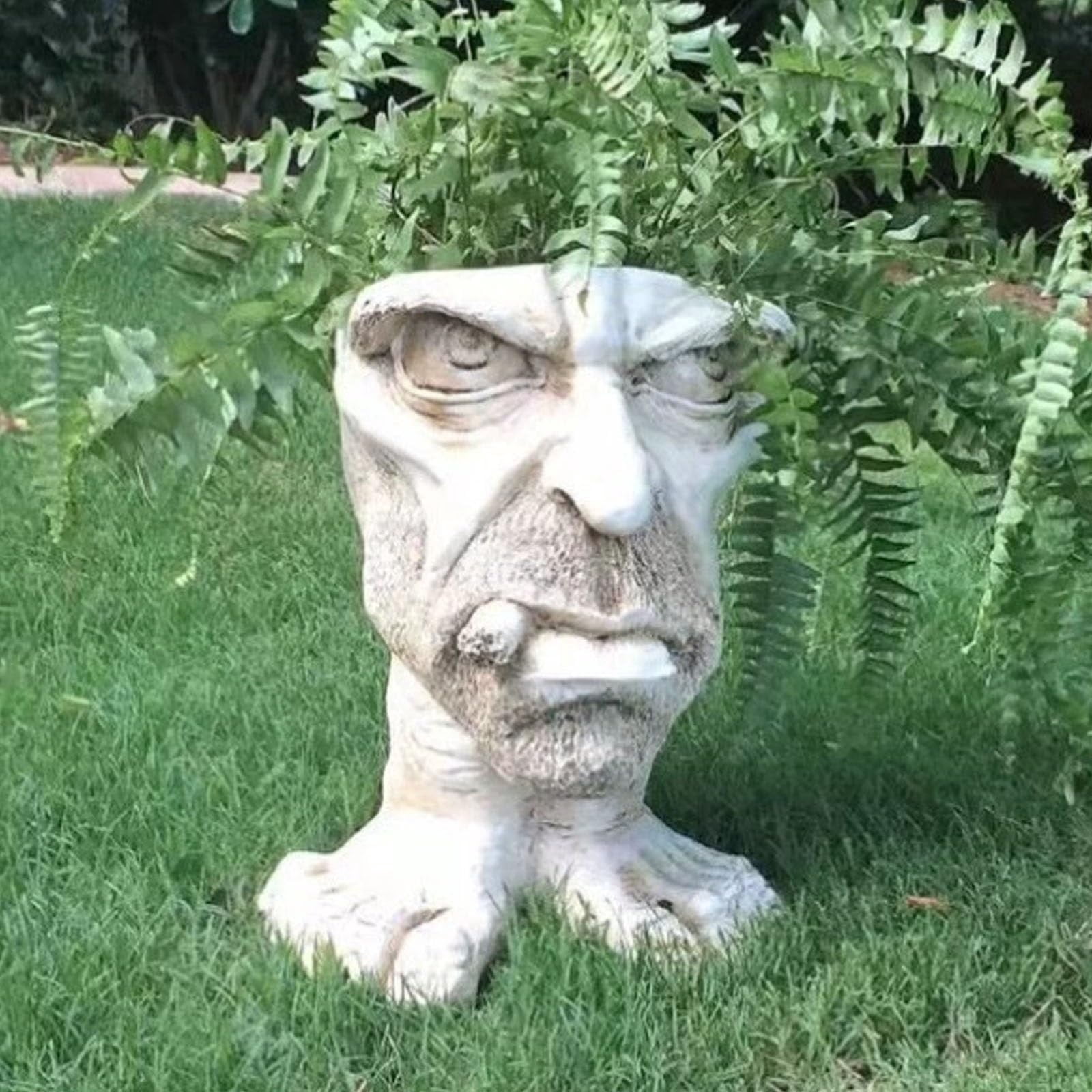 Sheremart Joy Planter - Whimsical Face Planter with Feet  6-inch Funny Expression Head Planter for Indoor & Outdoor Use, Unique Resin Flower Pot for Succulents, Herbs & Home Garden Decor