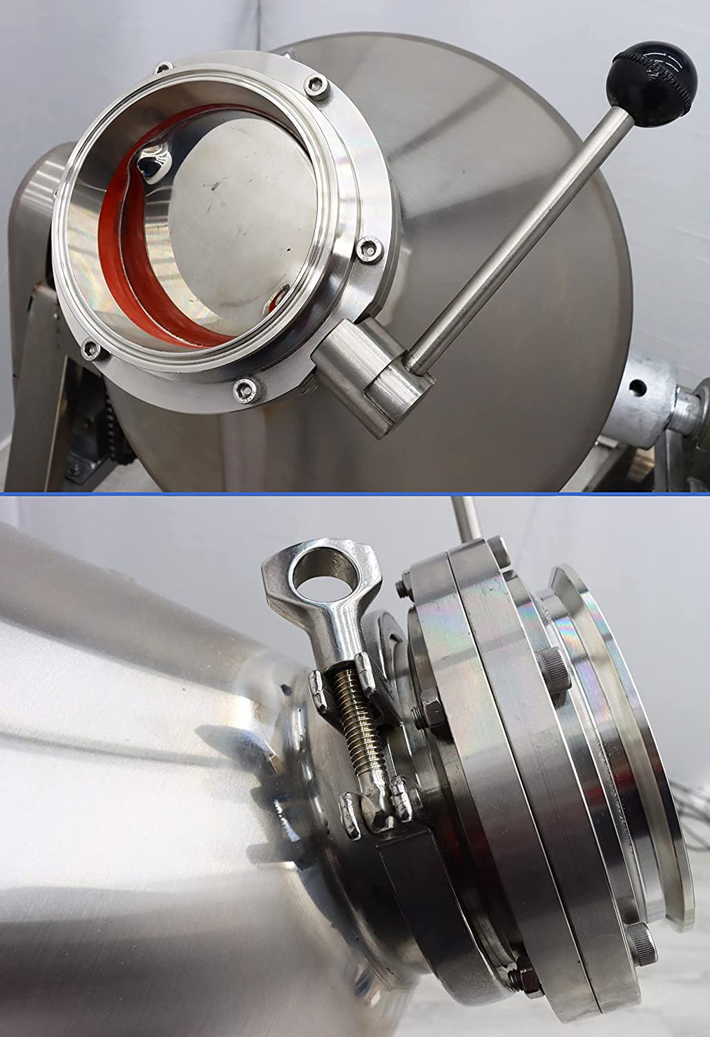 INTSUPERMAI Dry Powder Mixer Drum Particle Blender Metal Powder Mixing Machine Granual Mixer 26.5Gal