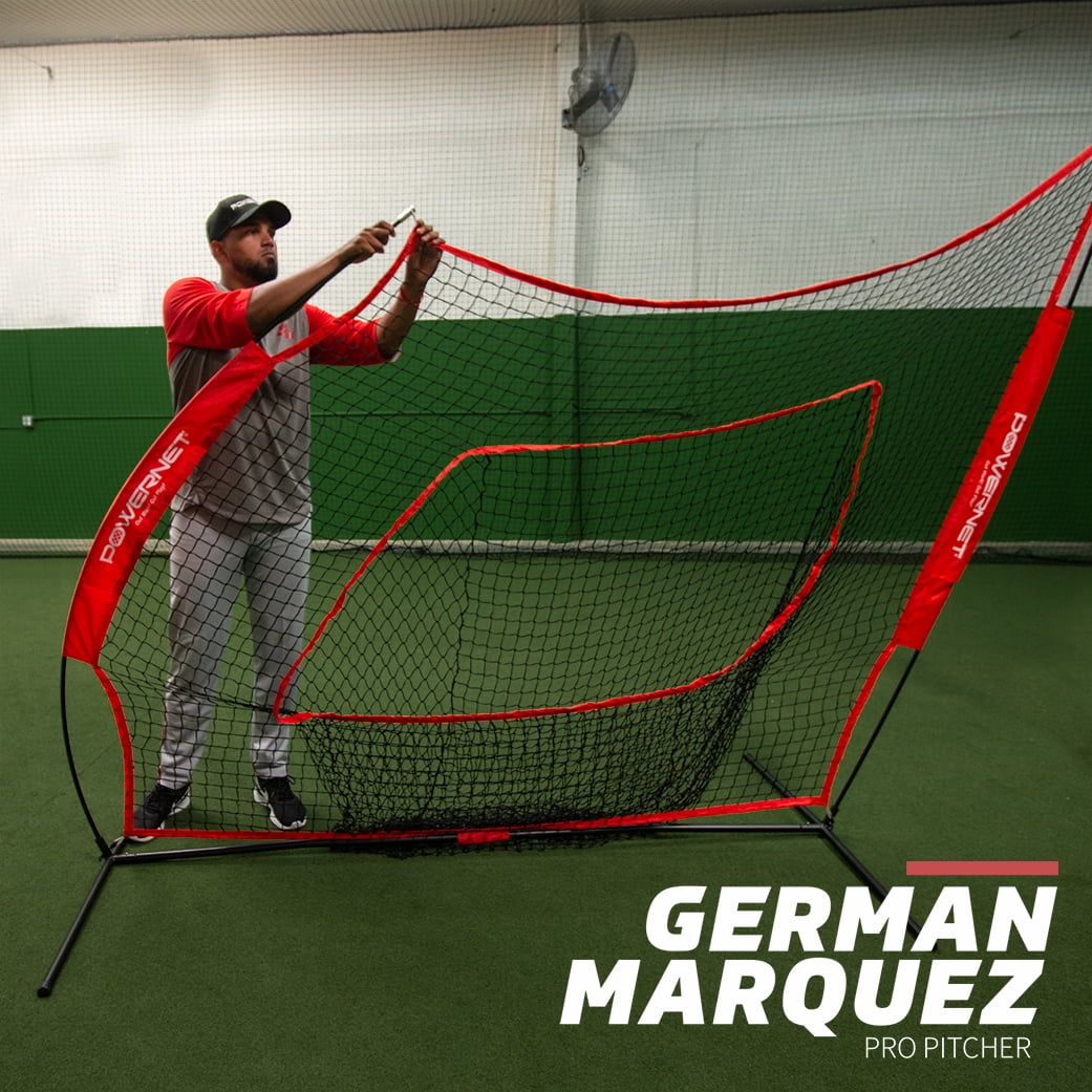 PowerNet Baseball and Softball Practice Net 7 x 7 with Bow Frame  Carry Bag by Jupiter Gear