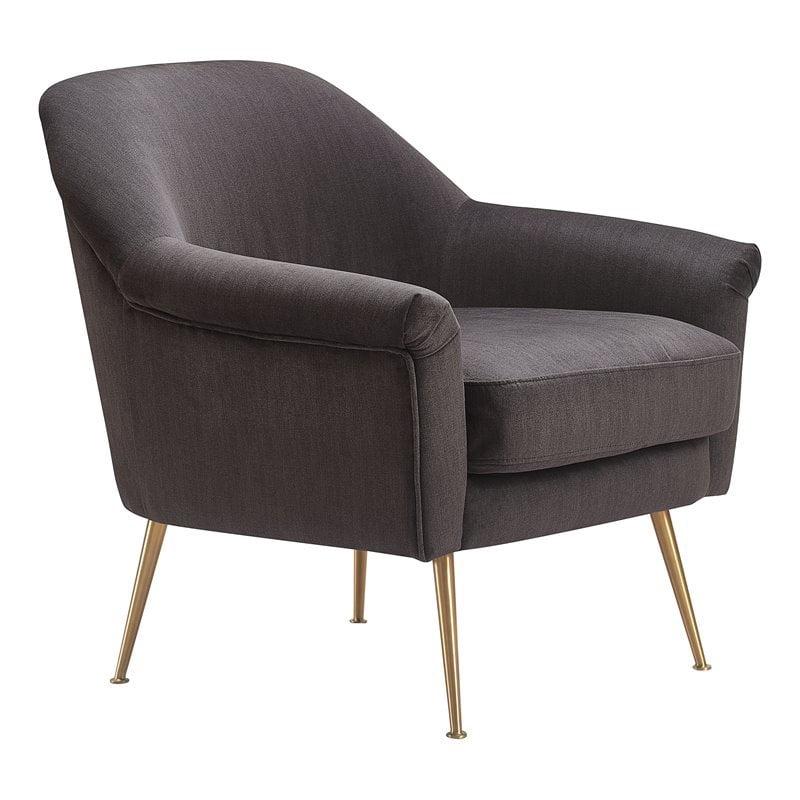 Elle Decor Ophelia Lounge Chair Charcoal Gray