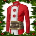 thumbnail image 2 of DHFJKG Men's Santa Shirts Christmas Printed Long Sleeve Turndown Collar Comfortable Casual Blouse Autumn Winter Relaxed Fit Versatile Tops, 2 of 3