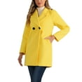 thumbnail image 1 of Abrigo de longitud media de manga raglán con solapa de doble botonadura para mujer INSPIRE CHIC XL amarillo, 1 of 6