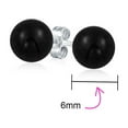 thumbnail image 4 of Bling Jewelry Womens 6MM Black Onyx Gemstone Drop Ball Earrings Sterling Silver, 4 of 5