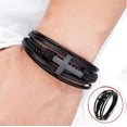 thumbnail image 6 of Leather Cross Bracelet Jesus Christian Symbol, 6 of 11