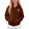 thumbnail image 4 of JAJAHO Girls Zip Up Hoodie Sweatshirt With Pockets Cherry Print Long Sleeve Jacket For Kids 5-14Y, 4 of 6