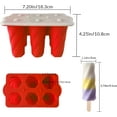 thumbnail image 2 of Moldes de paletas con tapas y palitos de madera, molde de silicona para hacer hels de 10 cavidades, fabricante de hielo de fácil liberación (rojo), 2 of 3