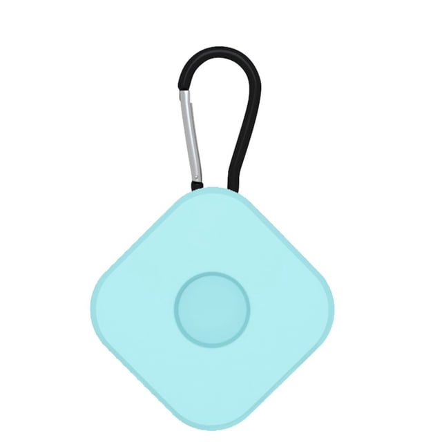 MesaSe Tracker Holder Case Anti-lost Silicone Cover Protector with Key Chain Replacement for iOS AirTag Jeans Blue