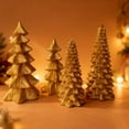 thumbnail image 4 of Set of 4 Lighted Gold Christmas Tree Tabletop Decoration Battery Operated LED Trees Elegant Metallic Finish Sophisticated Festive Durable Long Lasting Versatile for Living Room Mantel Holiday Decor, 4 of 5