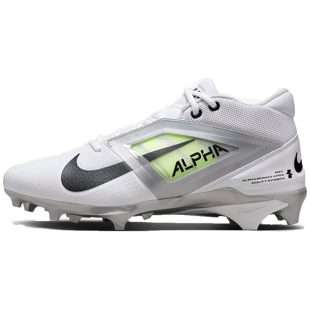 Nike, Football Cleats, Alpha Menace 4 Pro, White Black Silver