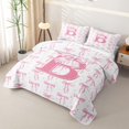 thumbnail image 3 of meiyoeat Cute Coquette Bow Quilt Full For Girls,Pink Initial Latter B Full Bedspread Sets For Kids,3 Pieces, 3 of 7
