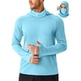 thumbnail image 2 of Lumeqa Men's Sun Protection Hoodie UPF 50+ Fishing Hiking Shirt UV Shirts with Mask for Men Long Sleeve Lightweight Sky Blue XXXL, 2 of 6