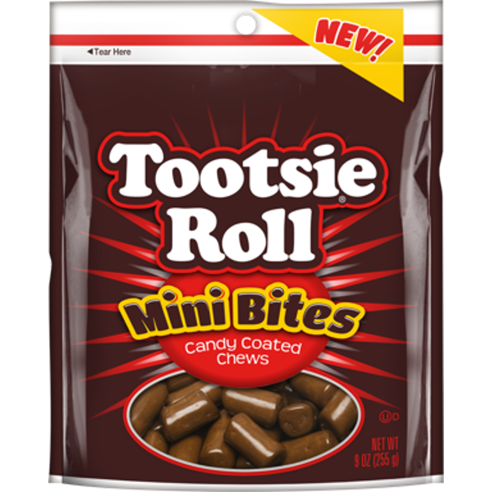 Tootsie Roll Mini Bites Candies Coated Chews, 9 Oz.