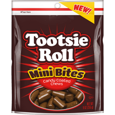 Coated Candy - Tootsie Roll Mini Bites Candies Coated Chews, 9 Oz.