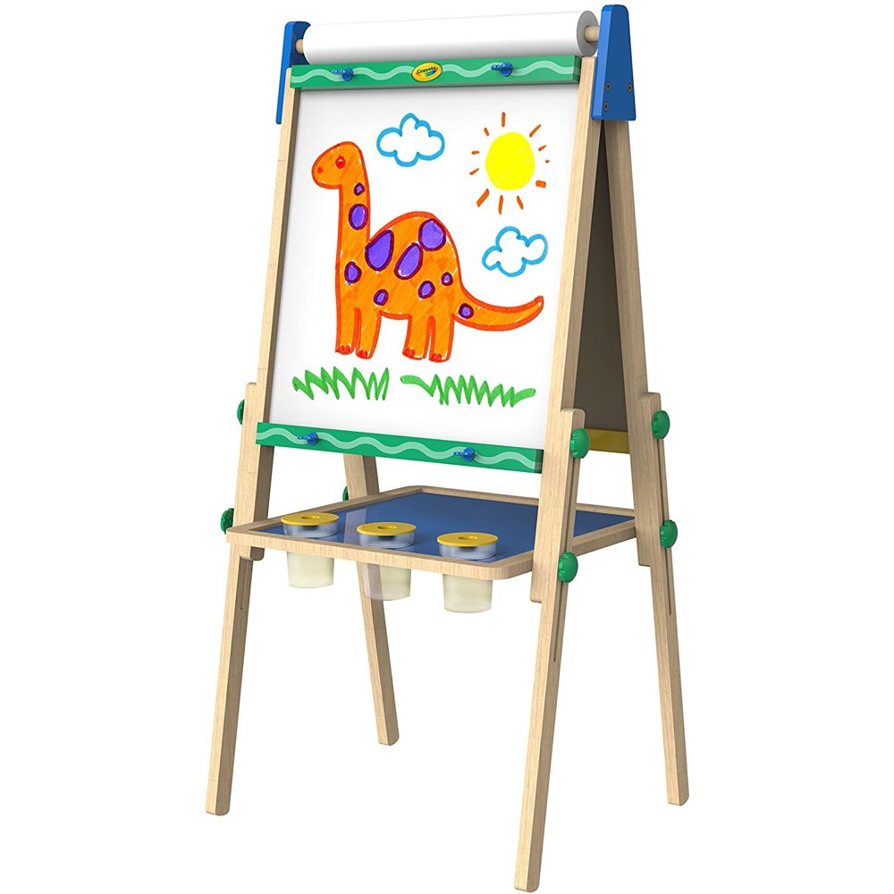 Crayola Kids Wooden Easel Dry Erase Board and Chalkboard