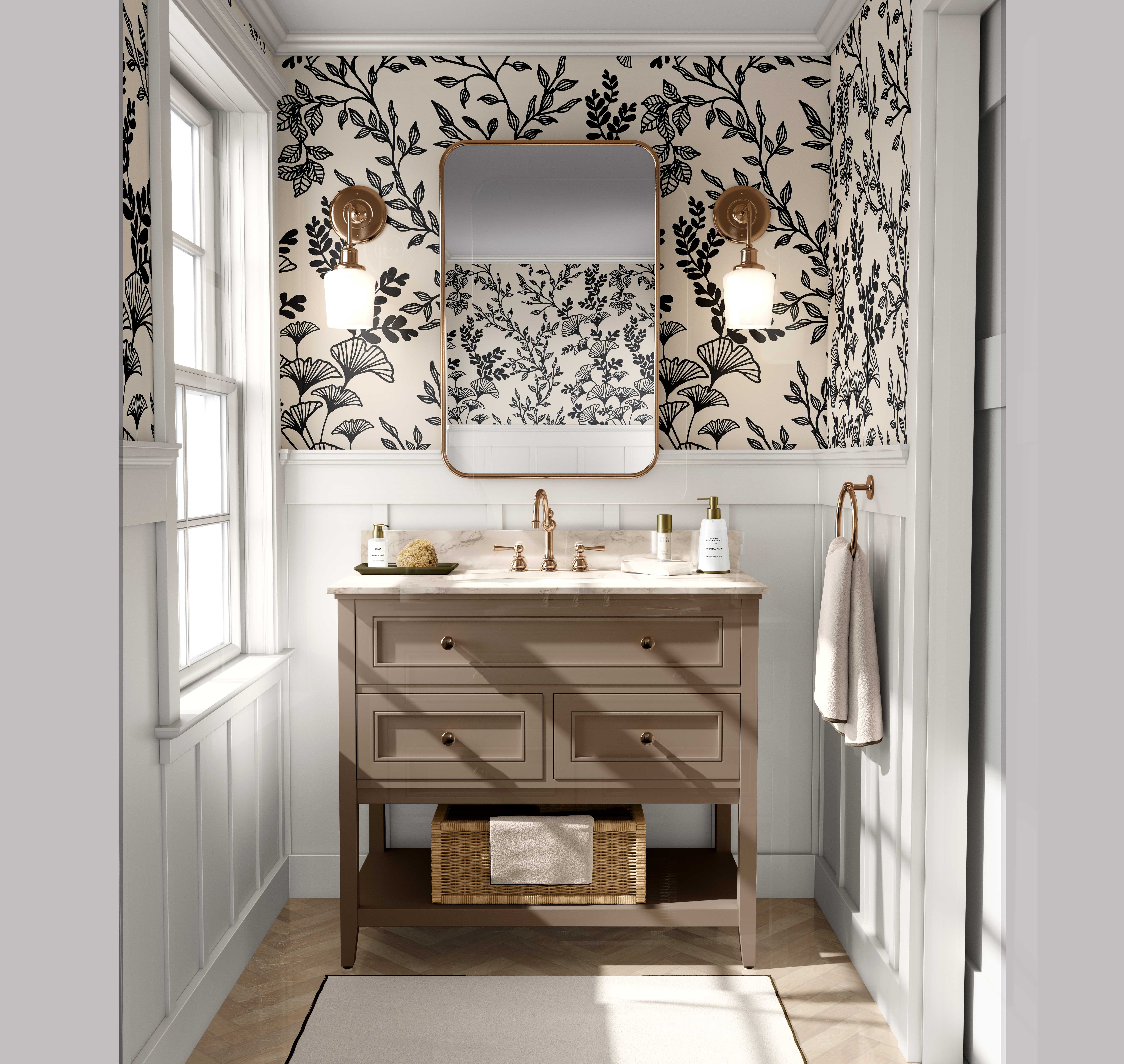 S4Sassy Peel and Stick Wall Covering, Botanical Branch Wallpaper Removable Wallwrap - Black Textured Instant Wall Mural for Bedroom, Bathroom, Laundry Room, Closet Interior (25"x240" inch)