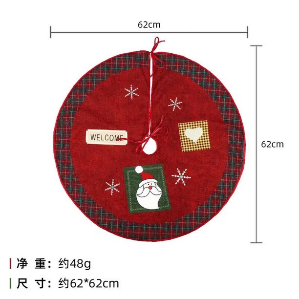 Falda de árbol de Navidad de dibujos animados, Papá Noel, muñeco de nieve, alce, decoración inferior de árbol de Navidad, Feliz Navidad, Feliz Año Nuevo, 2024